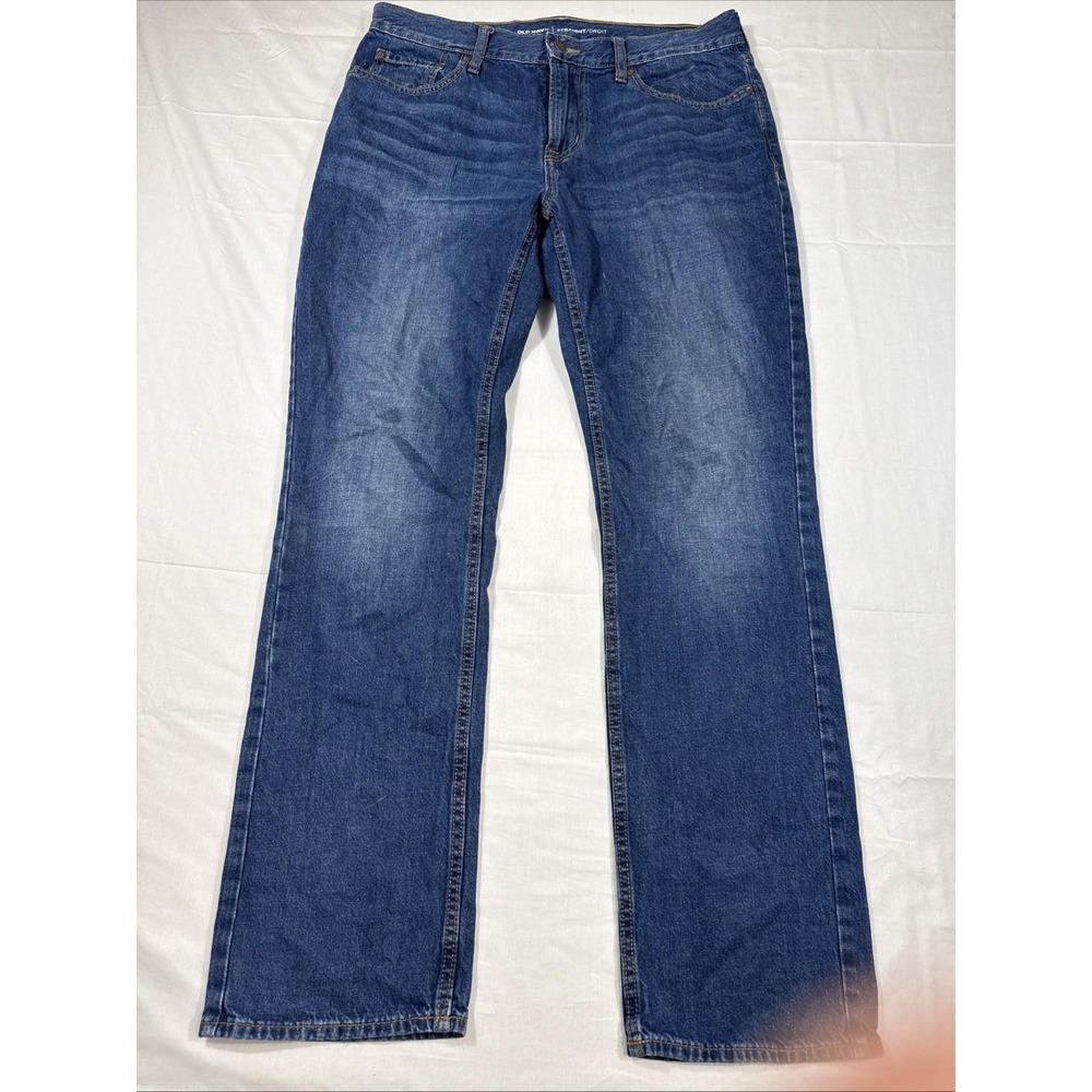 JEANS STRAIGHT Old Navy Droit MENS 34 X 32 WHISKERING
